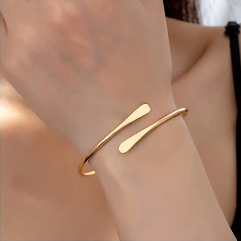 Minimalist Gold Open Cuff Bracelet for Women